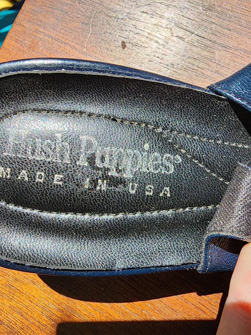 Vintage Hush Puppies Black Leather Pointed Toe Slingback Kitten Heels USA [12W]